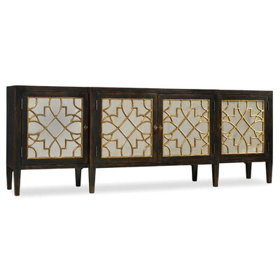 Black Mirror Credenza Cabinet Sideboard Organizer Set per TV in soggiorno