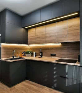 Cucina d'angolo Armadi MDF Pantry Bianco Nero Modulare