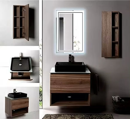 Piccolo vaschetto da bagno da 42 pollici, combinato con il rivestimento, la vanità e il lavabo.