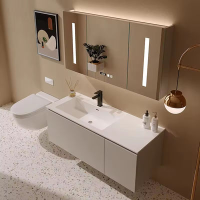 OEM Makeup Parete appesa lavandino Vanità specchio LED con vasca di resina