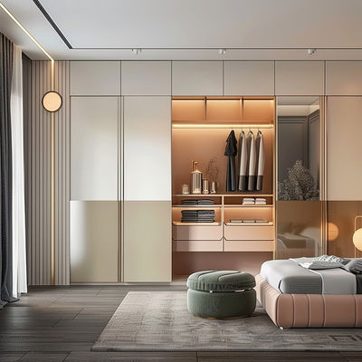 Colore personalizzato Abbigliamento moderno Armadio Legno massello Costruire armadio per la casa Arredamento economico