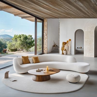 NO Divano sezionale di design moderno gonfiabile con stile angolare e tessuto di velluto modulare curvo