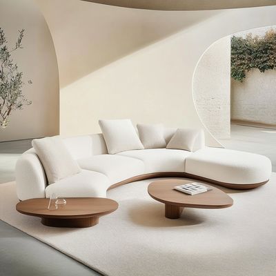 2 Divano a colori di noce in stile Wabi-sabi giapponese per il design del soggiorno moderno e il set di mobili per la casa