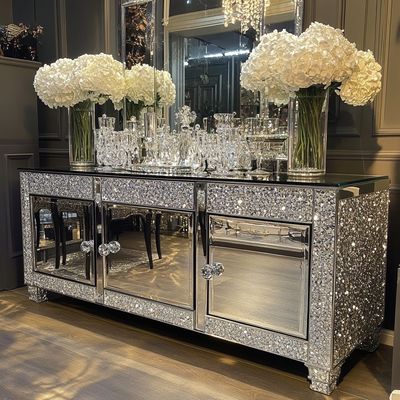 Set di supporti per TV personalizzati Console per TV a specchi di ultima generazione Supporto per decorazioni moderne di lusso per la casa e il soggiorno Supporti per TV in legno
