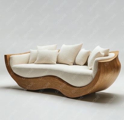 Mobili da giardino curvi Soggiorno Divano in legno con design moderno e opzioni personalizzabili