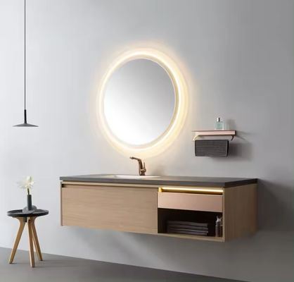 Disegno compatto per bagno in legno rettangolare
