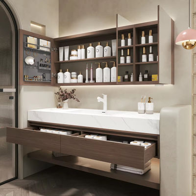 Legno di cartone MDF Bagno gabinetti lavandino Unità Specchio d'argento