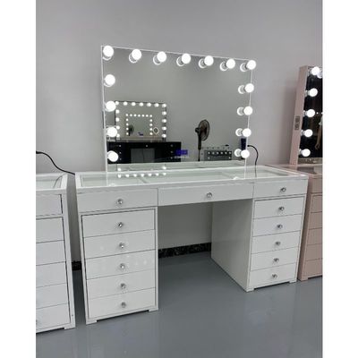Y imballaggio Modern Dressing Table With Light Mirror Camera da letto Vanity Dresser Makeup Desktop Led Mirrors Set cassetti camerieri