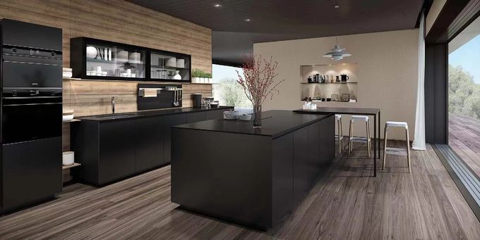 ISO9001 Moderni armadi da cucina prefabbricati in legno Soluzione assemblata 0