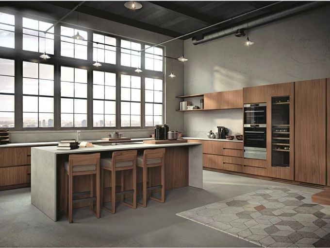 Fabbricazione di armadi di cucina domestici e banconi di finitura acrilica 0