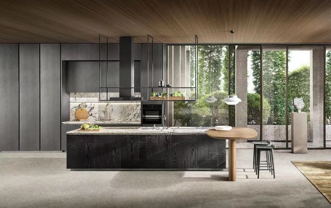 Modulare Legno compensato Alder Armadi da cucina Pantry Set personalizzato 0