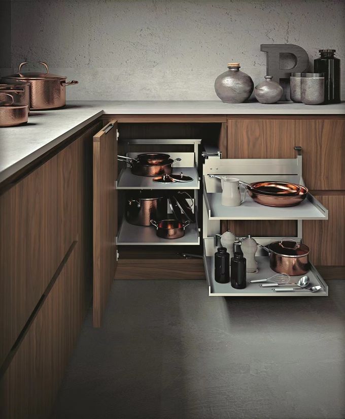 Soluzioni per armadietti modulari di angolo in alluminio Armadietti da cucina in melamina 0