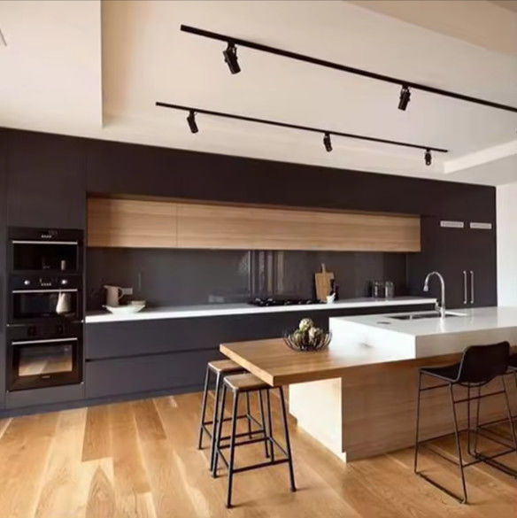 Cucina d'angolo Armadi MDF Pantry Bianco Nero Modulare 0