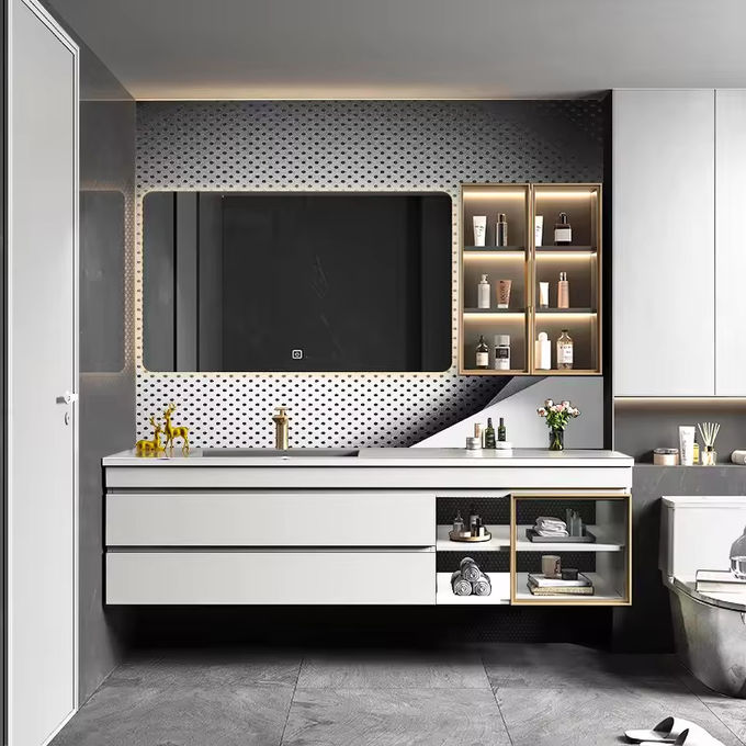 Dispositivo per il bagno galleggiante, vano, bagno e lavandino, montato a parete 1