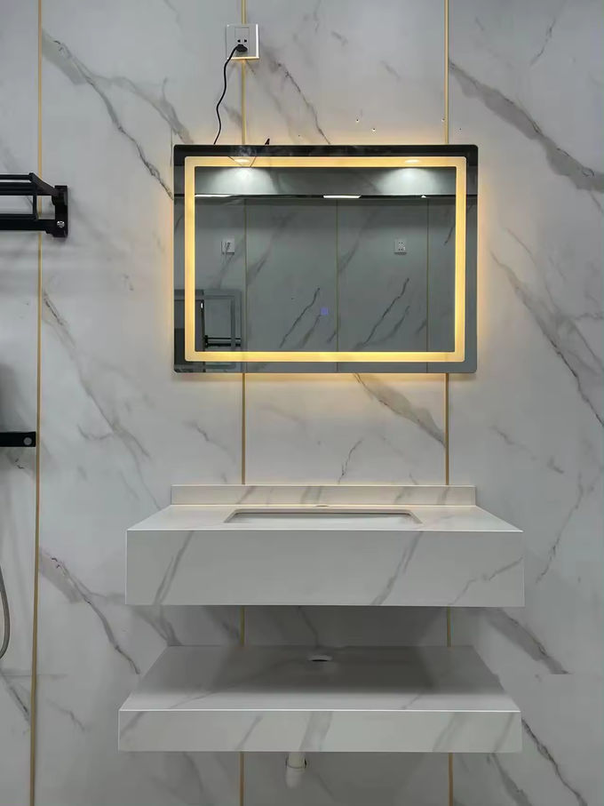 Shallow LED Mirror Wardrobe Vanity Unit 500mm High End 0