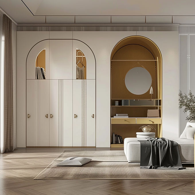 Sistema di archiviazione di armadi moderni regolabile per l'organizzazione e la soluzione di archiviazione del letto 1