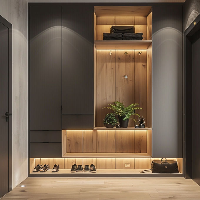 Armadio regolabile in legno massello / armadio personalizzato colore stile di design moderno 0